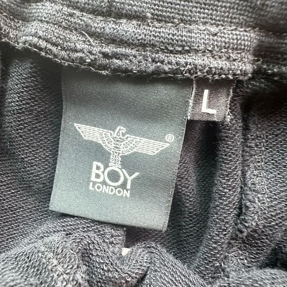 Boy London‎ Black Snap-Button Eagle Tape 100% Cotton Shorts Size L